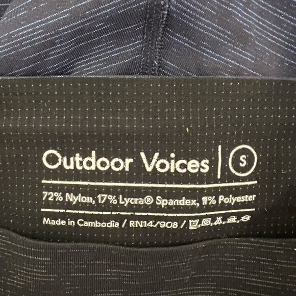 Outdoor Voices TechSweat Leggings Size S Capri Crop Blue Black Mid Rise Gym - Picture 5 of 9